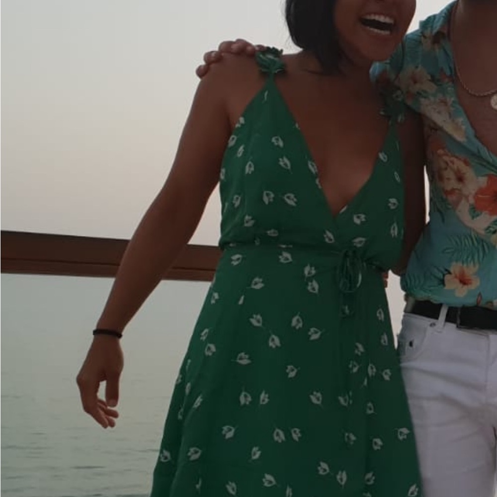 Reformation Green Mini wrap dress XS - Picture 2 of 7